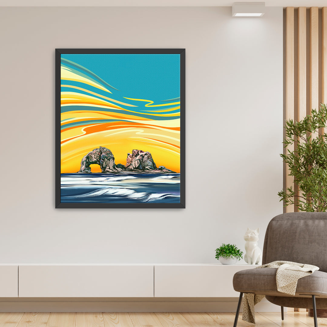Twin Rocks Sunset - Rockaway Beach Oregon Coast Wall Art