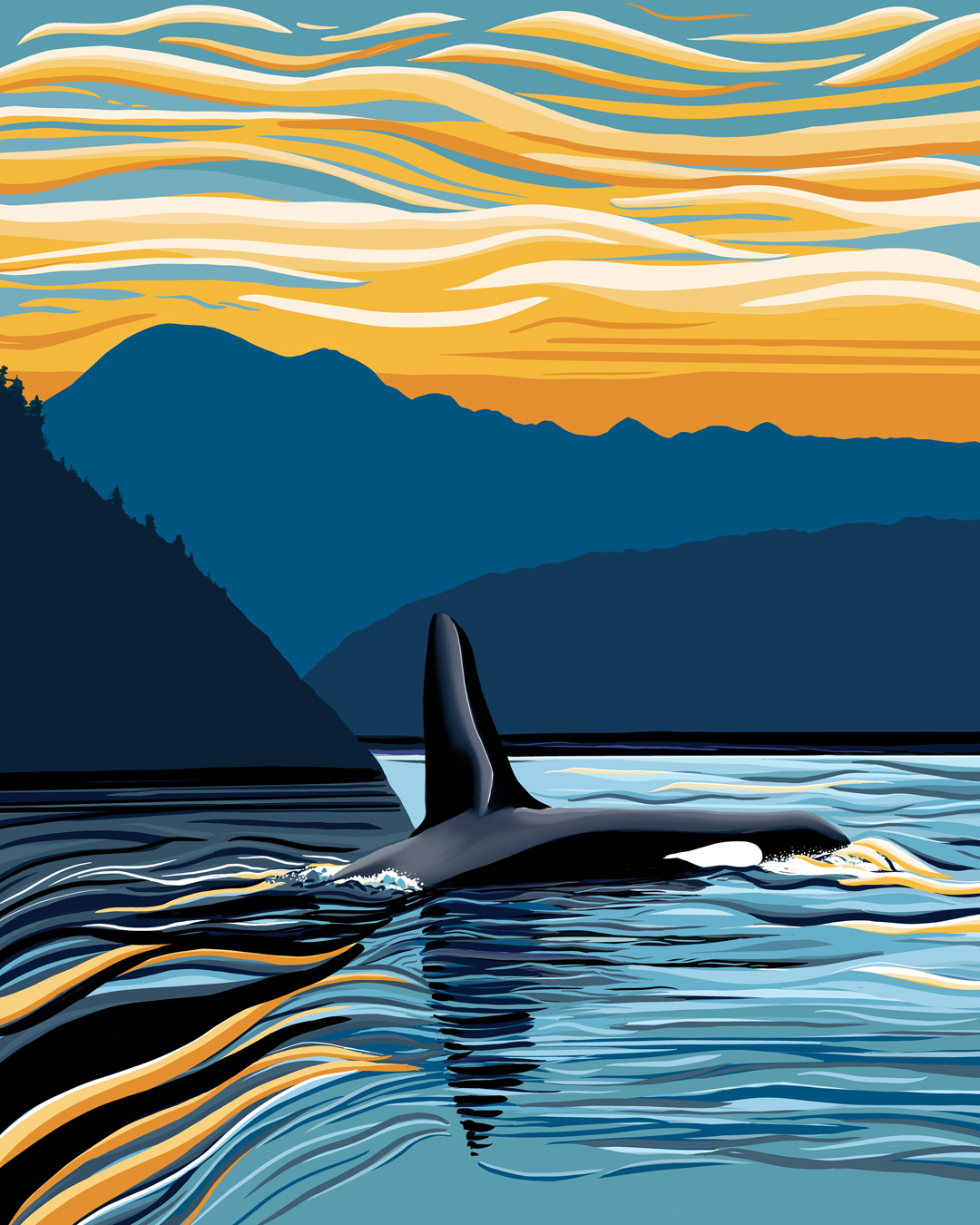 The Story Behind Linda Sholberg's Orca Wall Art