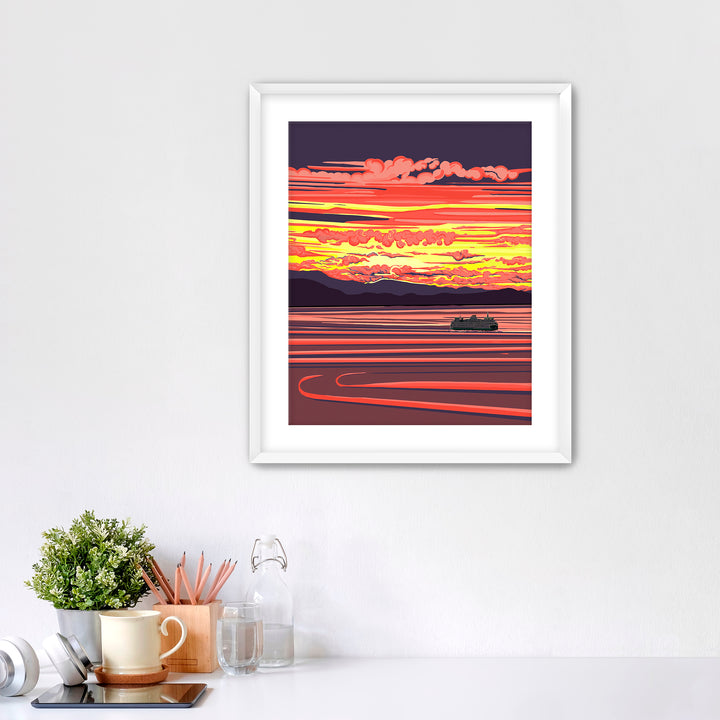 "Ferry - Shimmering Sea" Wall Art