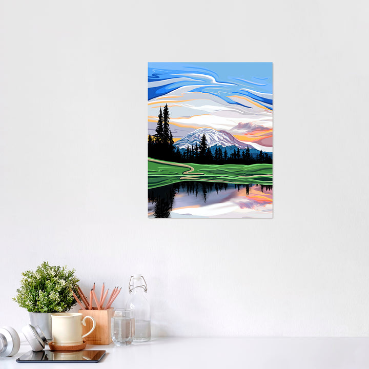 Mount Rainier Serenity - Lake  Reflection Wall Art