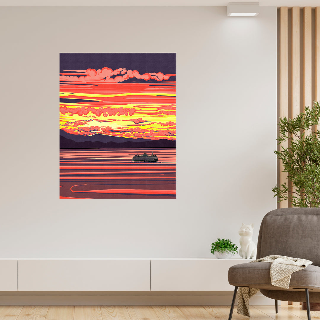 "Ferry - Shimmering Sea" Wall Art