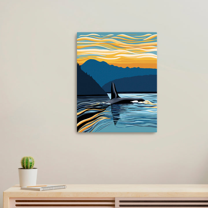Orca "Evening Swim" Fine Art Print