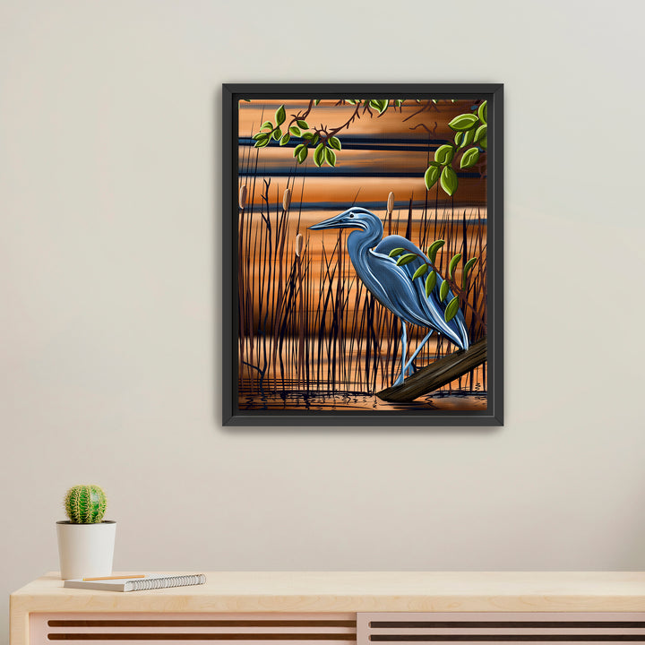 "Blue Heron in Marsh" Fine Art Print