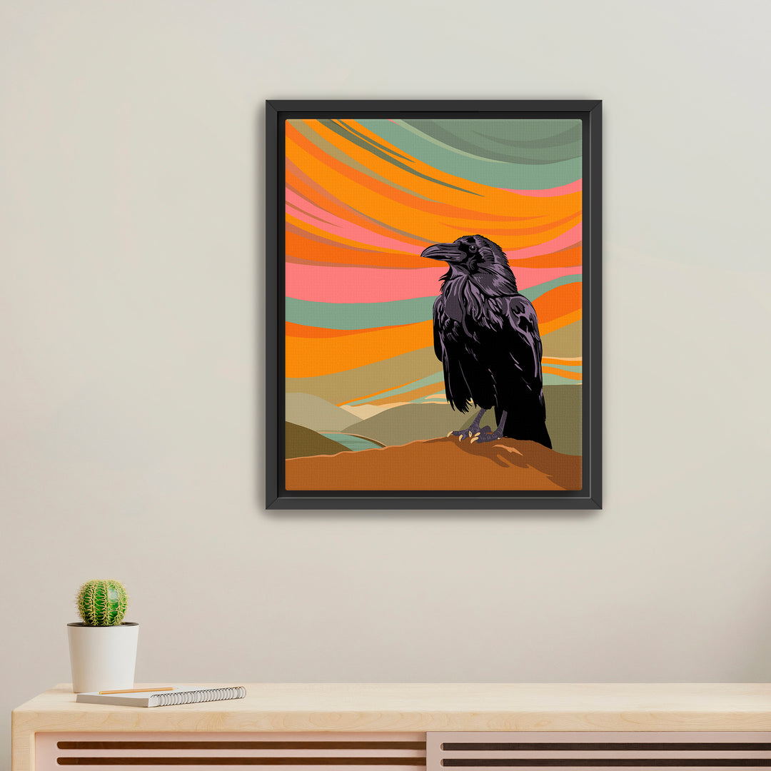 Raven’s Song – Framed Canvas Print