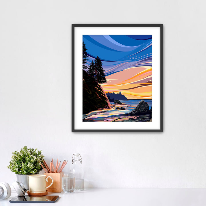 Edge of Evening – Pacific Coast – Framed Art Print