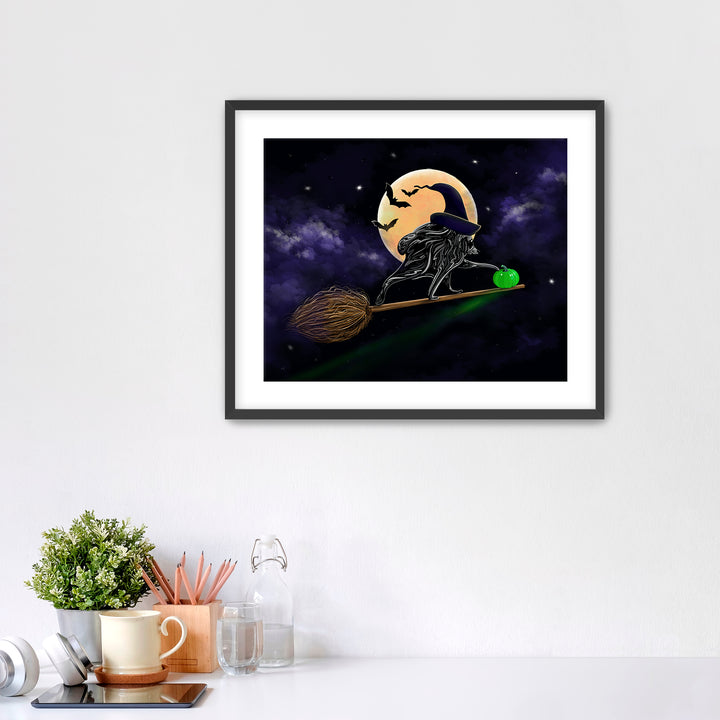Jimothy Takes Flight Raccoon Halloween Art Print