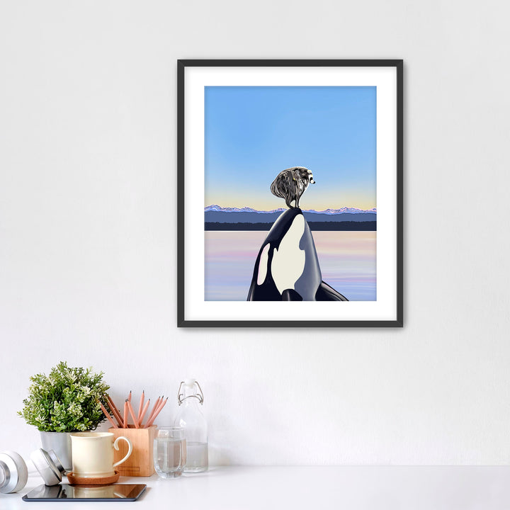 Whale Hello, Jimothy! – Jimothy Raccoon & Orca Art Print