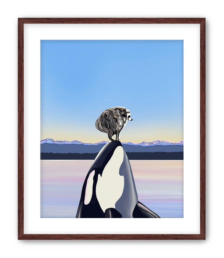 Whale Hello, Jimothy! – Jimothy Raccoon & Orca Art Print