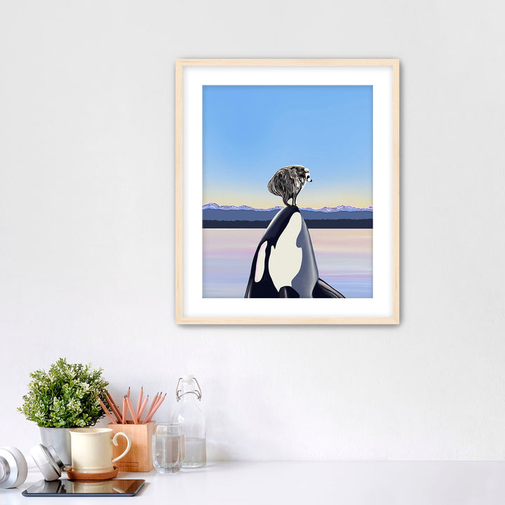 Whale Hello, Jimothy! – Jimothy Raccoon & Orca Art Print