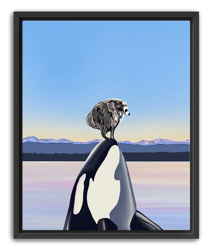 Whale Hello, Jimothy! – Jimothy Raccoon & Orca Art Print