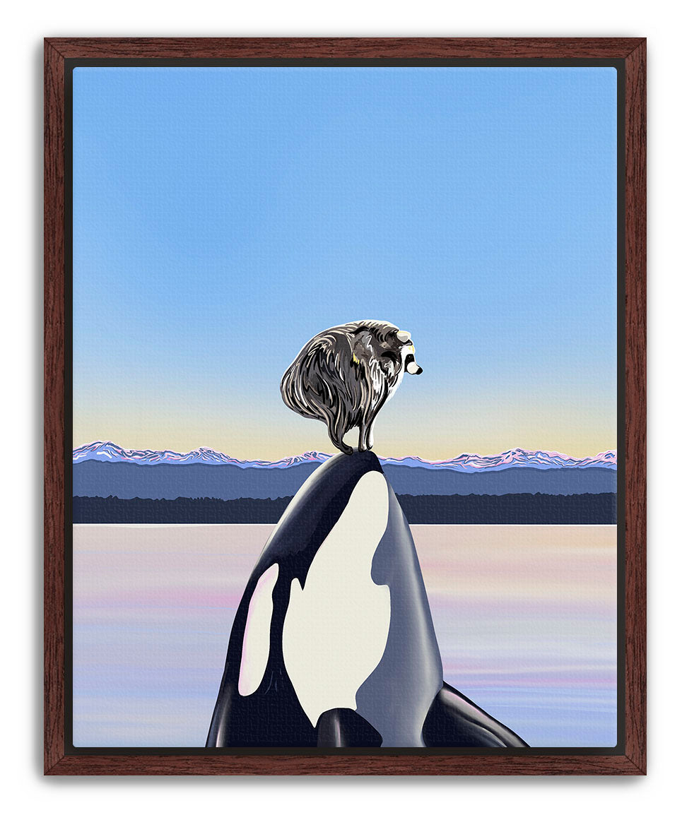 Whale Hello, Jimothy! – Jimothy Raccoon & Orca Art Print