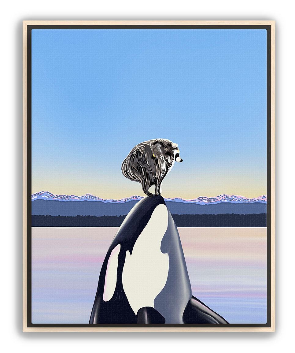 Whale Hello, Jimothy! – Jimothy Raccoon & Orca Art Print