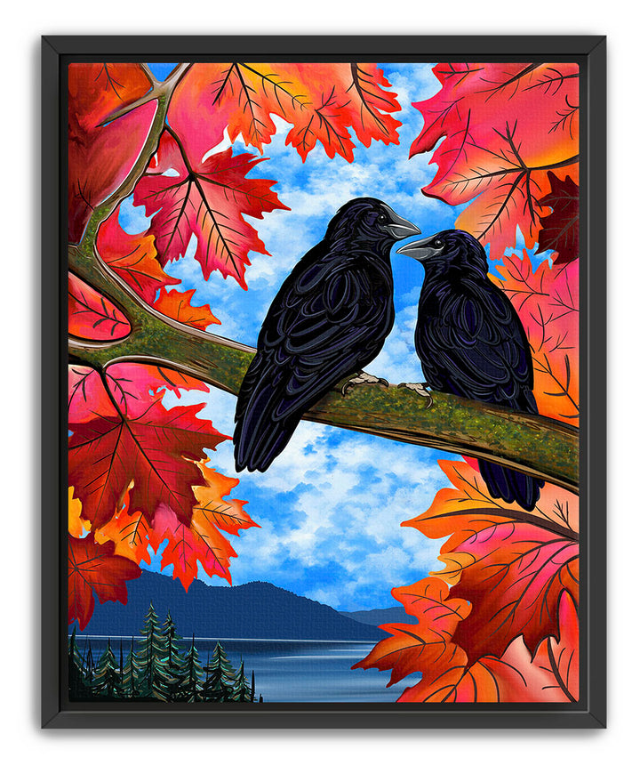 Autumn Companions – Crow Pacific Northwest Giclée Wall Art
