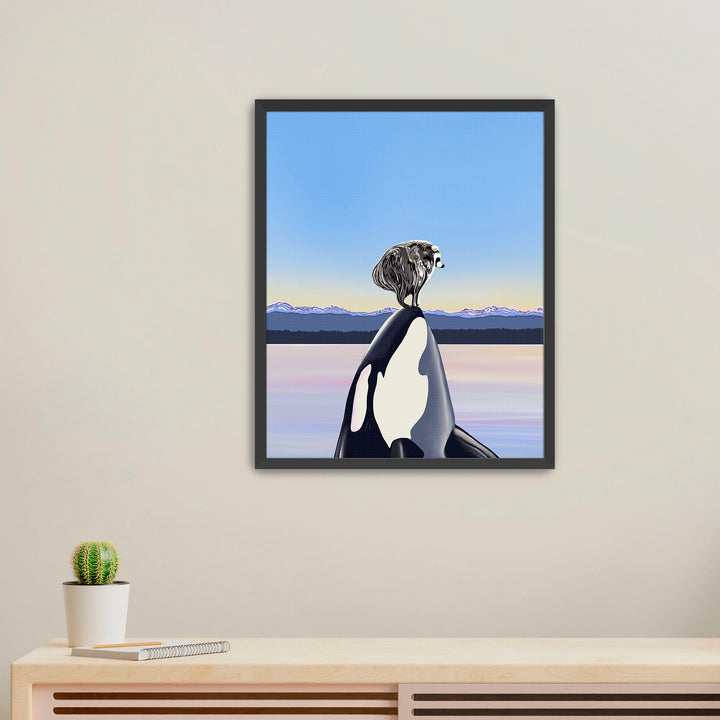Whale Hello, Jimothy! – Jimothy Raccoon & Orca Art Print