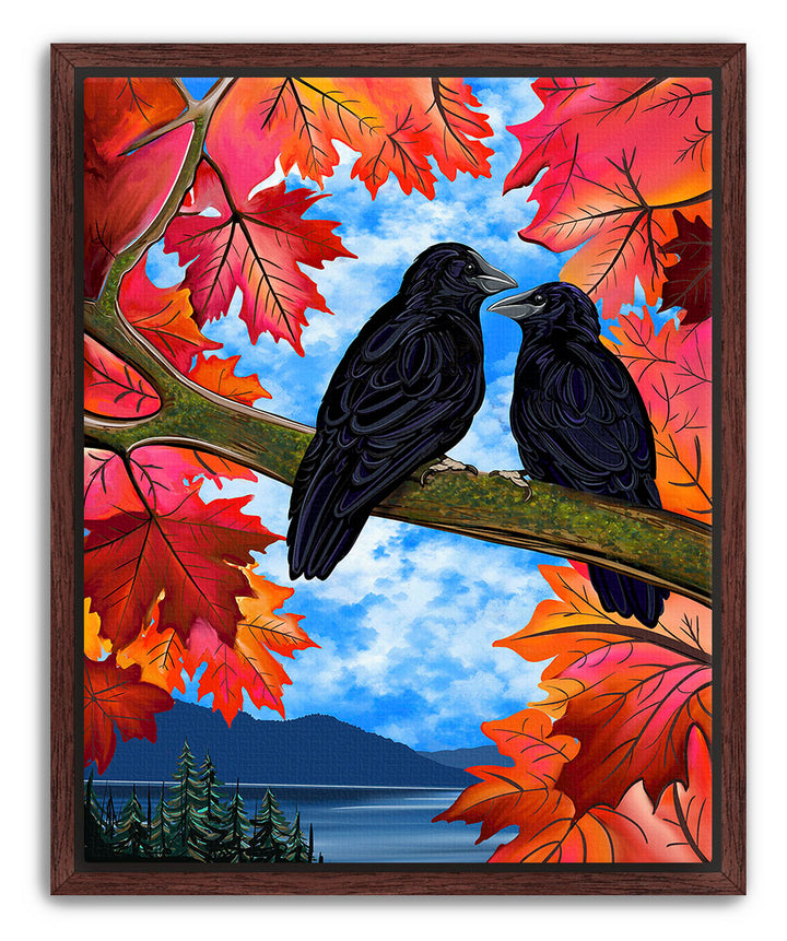 Autumn Companions – Crow Pacific Northwest Giclée Wall Art