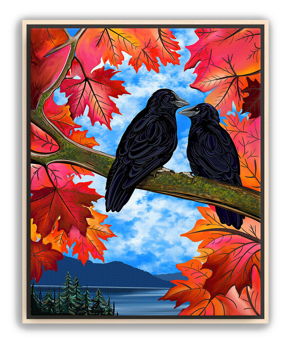 Autumn Companions – Crow Pacific Northwest Giclée Wall Art