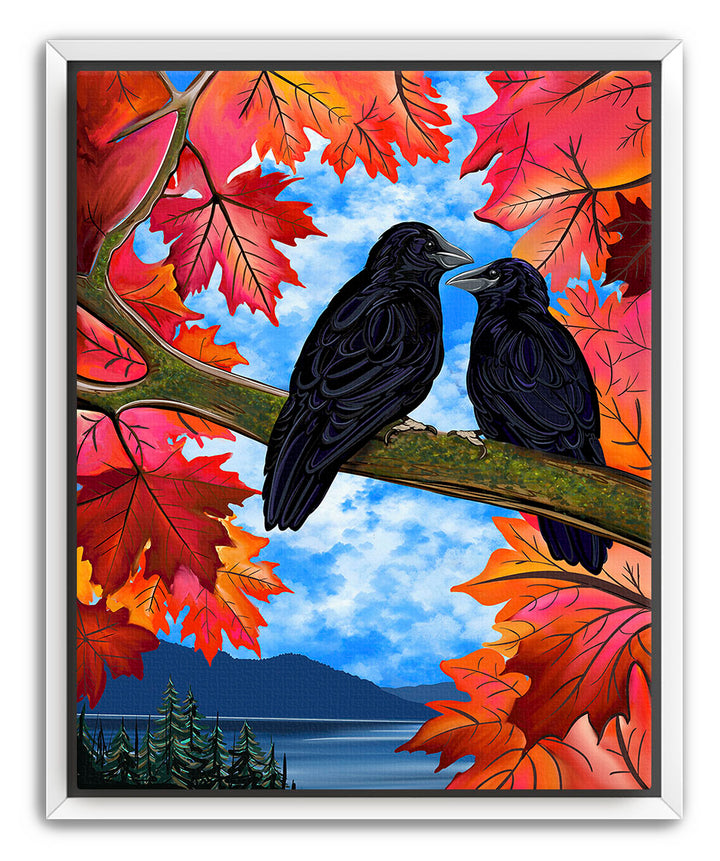 Autumn Companions – Crow Pacific Northwest Giclée Wall Art