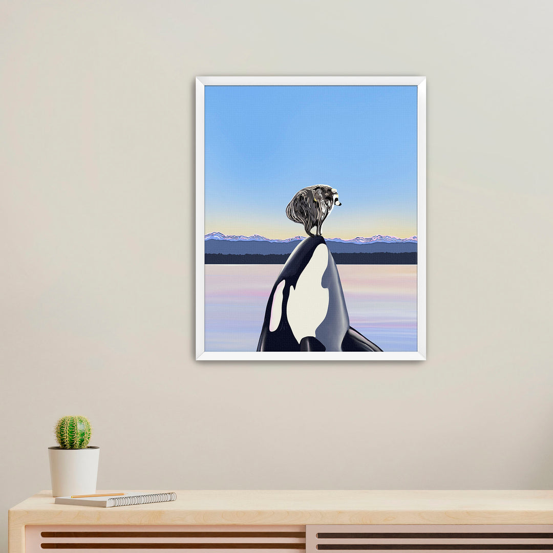 Whale Hello, Jimothy! – Jimothy Raccoon & Orca Art Print
