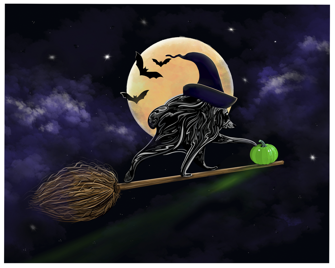 Jimothy Takes Flight Raccoon Halloween Art Print