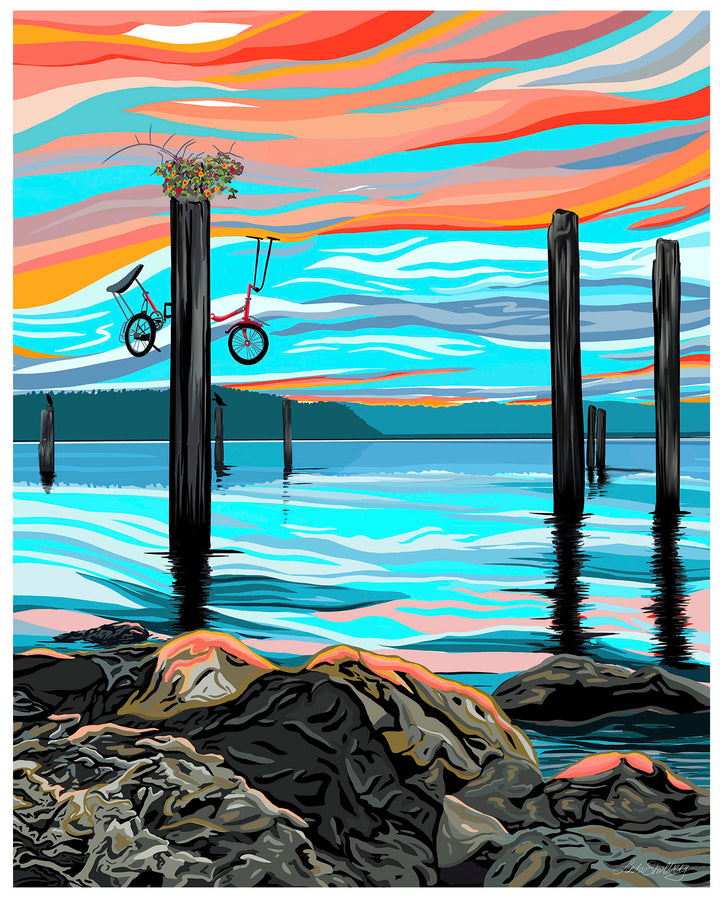 Rustin Way Bike Installation - Tacoma Waterfront Wall Art