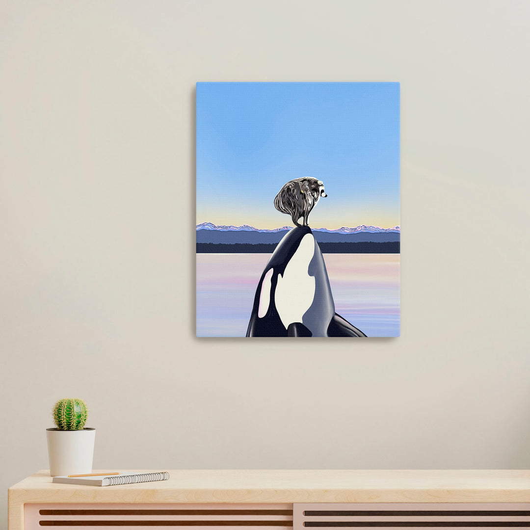 Whale Hello, Jimothy! – Jimothy Raccoon & Orca Art Print